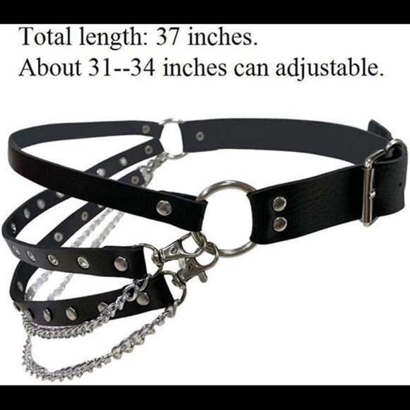 Eigso Punk Belts O-Rings Chains Goth Rock Steampunk Style Garters